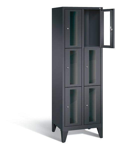 C+P Schließfachschrank Classic, H1850xB610xT500mm, Farbe: Schwarzgrau, 8010A203 S10014
