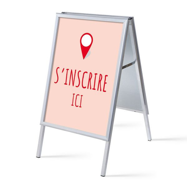 Showdown Displays Kundenstopper A1 Komplettset Hier Anmelden Rot Französisch, ZPA1G32MEI539