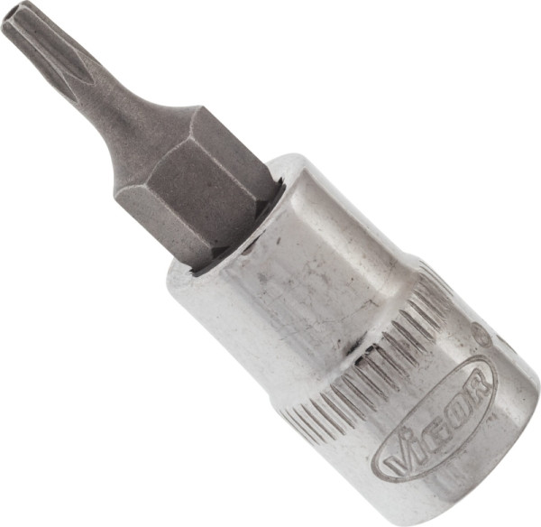 VIGOR Schraubendreher-Einsatz, Vierkant hohl 6,3 mm (1/4 Zoll), Tamper Resistant TORX Profil, T9H, V2596N