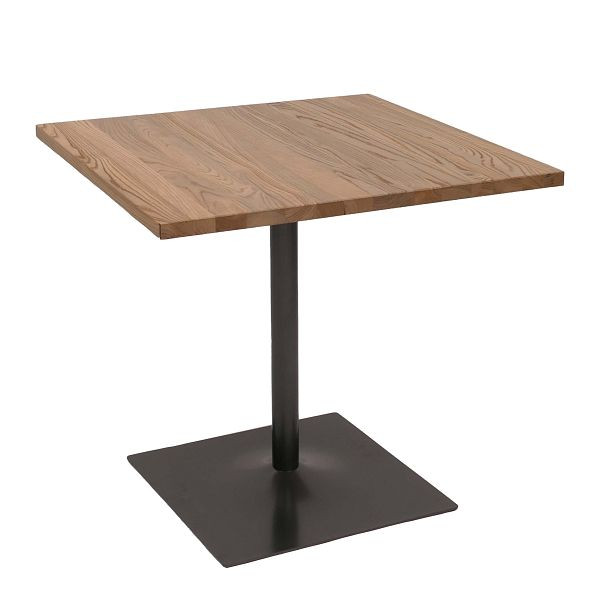 Mendler Bistrotisch HWC-H10, Bartisch Thekentisch, Industrial Gastronomie Ulme Holz MVG-zertifiziert 75x80x80cm, hellbraun, 122544