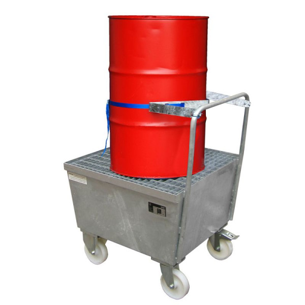 STEIN HGS Fahrbare Auffangwanne AW-F, 3mm Stahlblech, für 200l-Fässer, 215 Liter, ohne Farbe, feuerverzinkt, feuerverzinkt, 1x 200 Liter Fass, 79204.0006