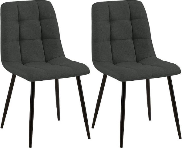 CLP 2er Set Esszimmerstuhl Tilde Stoff, dunkelgrau, 318324