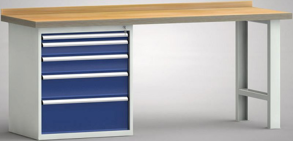 KLW Standard-Werkbank - 2000 x 700 x 840 mm L x T x H, links 50EA/100EA/125EA/175EA/250EA, WS523N-2000M40-E0805