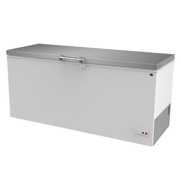 A&S Polarny Tiefkühltruhe mit geschlossenem Edelstahl-Deckel und Beleuchtung, 573 Liter, TTV-573 INOX