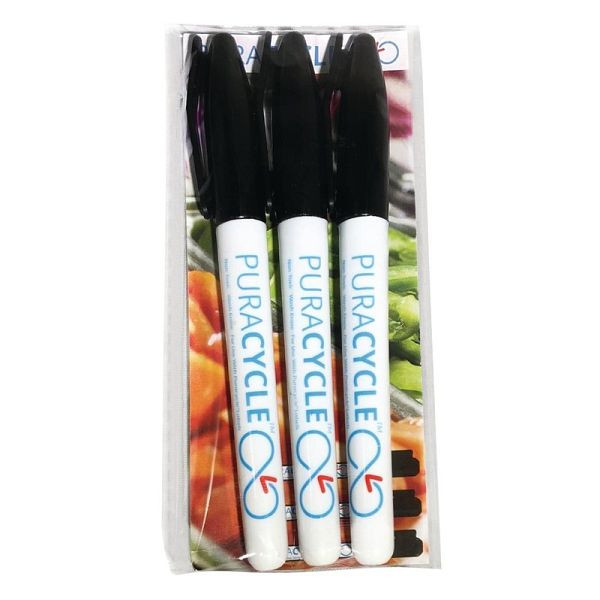 Puracycle Ungiftige Permanentmarker Schwarz 3er Pack, FB284