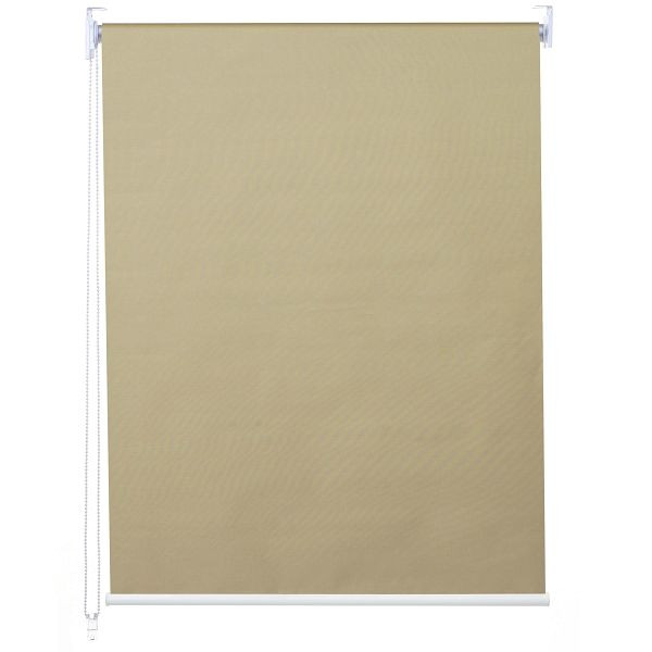 Mendler Rollo HWC-D52, Fensterrollo Seitenzugrollo Jalousie, 90x230cm Sonnenschutz Verdunkelung blickdicht, beige, 63443
