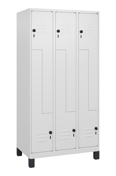 C+P Z-Spind Classic PLUS, Füße, 6 Abteile, 1800x900x500mm, 9016/9016, Drehriegel, 0800137-306 S10014