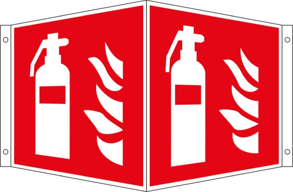 Eichner Brandschutz-Winkelschild "Feuerlöscher", B x H: 30 x 30 cm, Aluminium, langnachleuchtend HI 150, 9225-13725-030