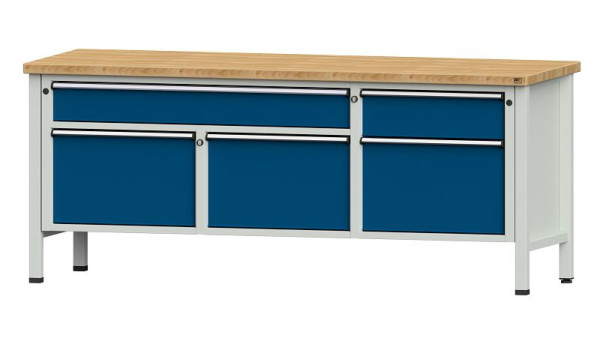 ANKE Werkbänke Kastenwerkbank, Modell 280 V, 2000 x 700 x 840 mm, RAL 7035/5010, BMP 40 mm, 304.500