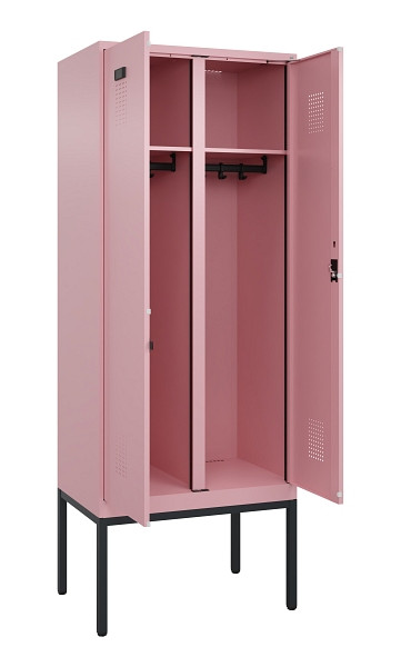 C+P Schwarz-Weiß-Spind Evolo PLUS, Gestell, 2 Abteile, 2120x800x500mm, 3015/3015, Zylinderschloss, 0490327-22 S10051