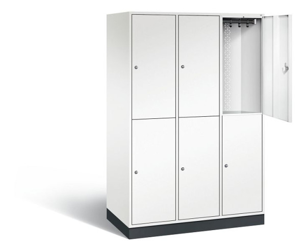 C+P Spind doppelstöckig XL Intro, H1950xB1220xT590mm, Farbe: Verkehrsweiß, 8270-303 S10067