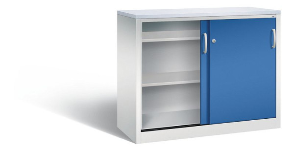 C+P Sideboard mit Schiebetüren Acurado, H1000xB1200xT500mm, Farbe: Lichtgrau / Enzianblau, Bügelgriff, 2056-00 S10106
