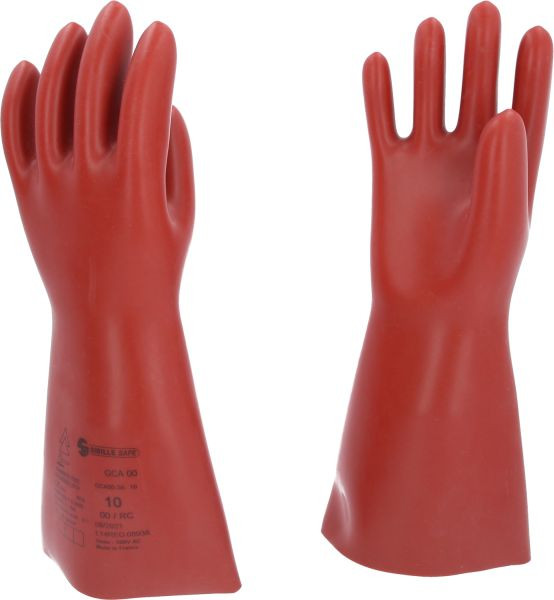 KS Tools Elektriker-Schutzhandschuh mit mechanischen und thermischen Schutz, Größe 10, Klasse 00, rot, 117.0084
