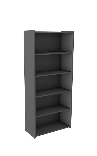 Kerkmann Oxford Einzelregal breit, B800 x T380 x H 1830 mm, 5 Ordnerhöhen, E1 Gütespan mit Melaminharzbeschichtung, Anthrazit, 13443513