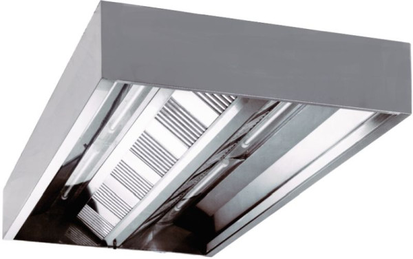 A&S Gastro Deckenhaube in Kastenform ohne Motor, 6x Filter-Typ-B, 2000x1200x480mm, ANC12/20
