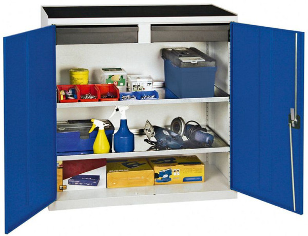 stumpf Werkzeug- und Materialschrank Serie 3000, 7035/5010, 2 Schubladen 100 mm, 2 Wannenböden, 3007274