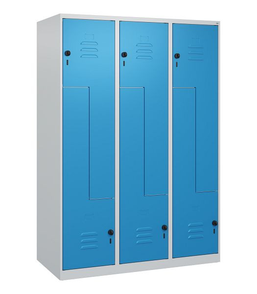 C+P Z-Spind Classic PLUS, 6 Abteile, 1700x1200x500mm, 7035/5012, Drehriegel, 0800037-326 S10014