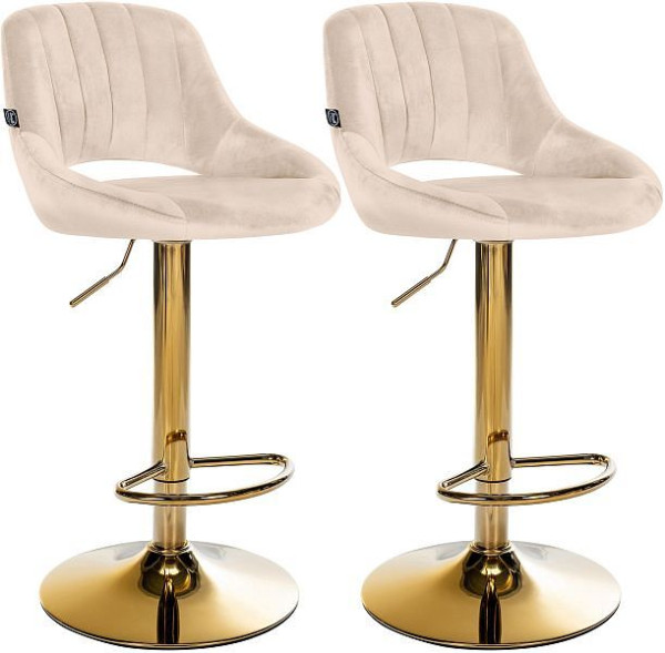 CLP Barhocker Milet Samt G, creme, VE: 2 Stück, 327809