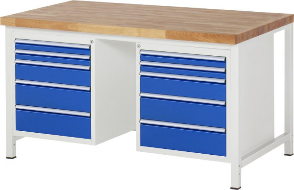 RAU Werkbank Serie 8000 - Modell 8184, B1500 x T900 x H840-1040 mm, 13-8184A1-159B4H.11