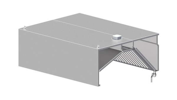 Stalgast Induktions-Wandhaube, Kastenform 2300 mm x 1300 mm mit Flammschutzfilter Typ B, WH231303