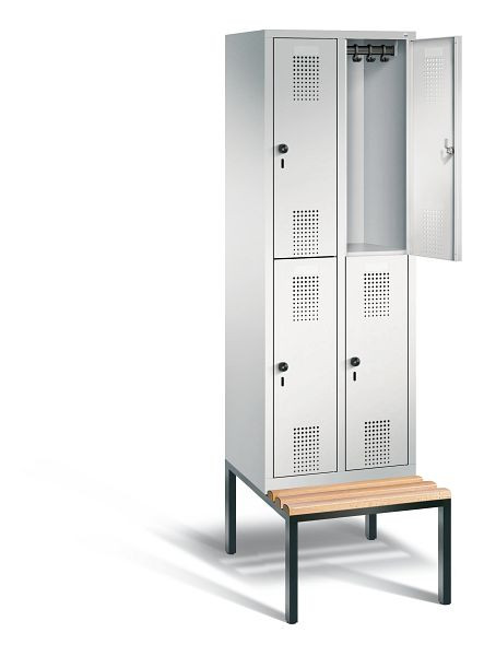 C+P Spind doppelstöckig Evolo, H2090xB610xT815mm, Farbe: Lichtgrau, 48350-20 S10010