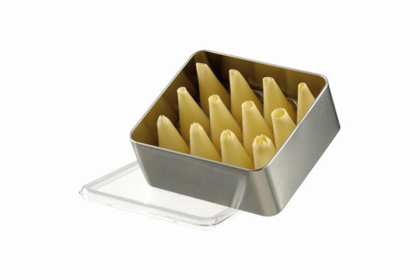 Schneider Tüllen Kassette 12-teilig, Polyethylen "klein", 4 Stern-/4 Loch- und 4 Garniertüllen, 196550