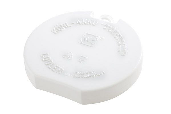 APS Kühlakku, Ø 10,5 cm, Polyethylen, weiß, gefüllt mit Kühlflüssigkeit, aus 2%-iger Salzlösung, 10661