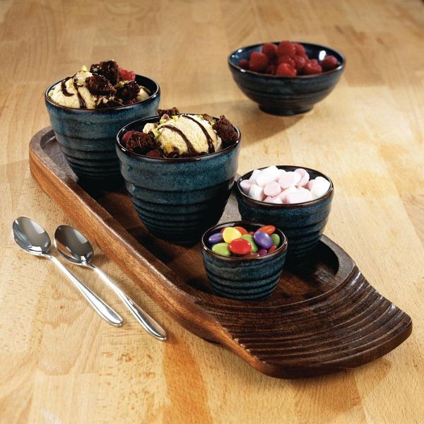 Churchill Bit on the Side Blue Ripple Dip-Töpfe, 114 ml, (12 Stück), DL418