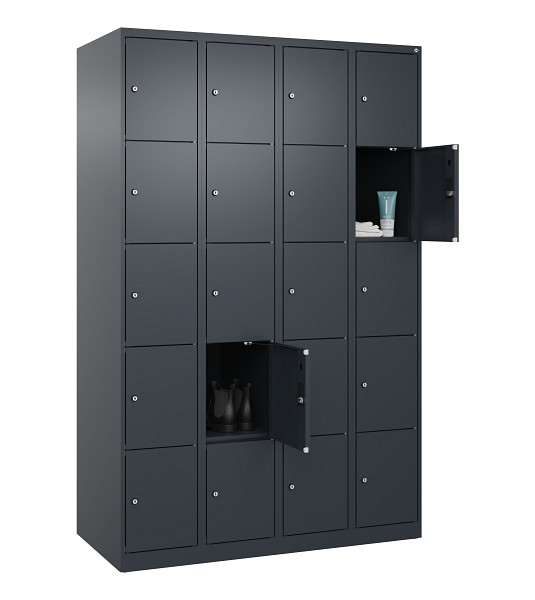 C+P Schließfachschrank Evolo PLUS, 20 Fächer, 1850x1200x500mm, 7016/7016, 049000-405 S10016