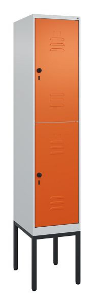 C+P Doppelstöckiger Spind Classic PLUS, Gestell, 2120x400x500mm, 7035/2004, Drehriegel, 0803307-12 S10060