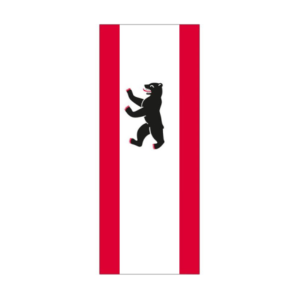 Stein HGS Landesflagge Berlin, 300x120cm, mit Kunststoff-Karabiner, FlagTop 160 g/m², für Fahnenmasten 7 m mit Hohlsaum für Ø 4cm Ausleger, 26217