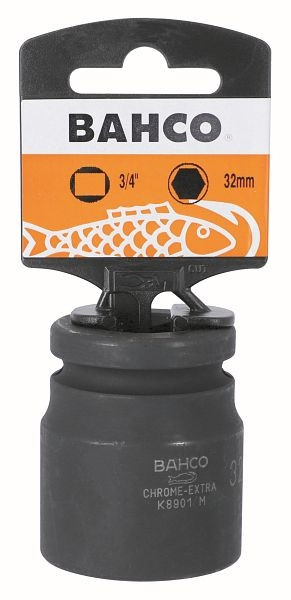 Bahco 3/4" Kraft-Steckschlüssel-Einsatz, Sechskant, 17 mm, phosphatiert, Einzelhandelsverpackung, SBK8901M-17
