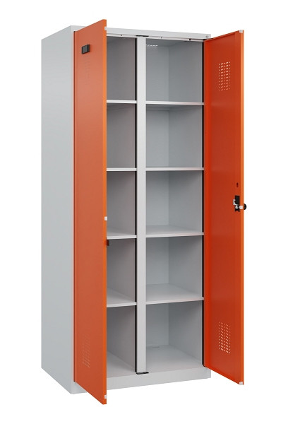 C+P Wäsche-Spind Evolo PLUS, 2 Abteile, 1850x800x500mm, 7035/2004, Verschluss Drehriegel, 049002-22B S10002