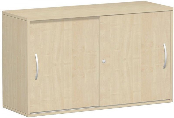 geramöbel Anstell-Schiebetürenschrank Oberboden 25 mm, mit Stellfüßen, abschließbar, 1200x425x720, Ahorn/Ahorn, S-312153-AA