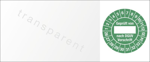 Moedel Kabelprüfplakette Geprüft von nach DGUV..., 2026-2035, Folie, 60x25 mm, VE: 10 Stück/Bogen, 107225