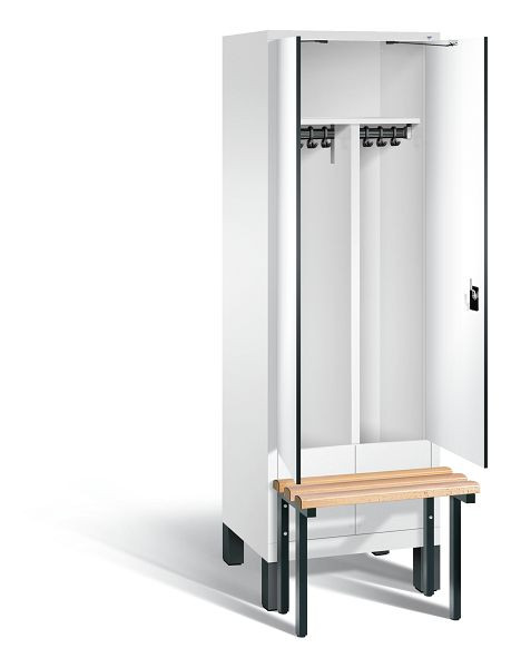 C+P Schwarz-Weiss-Spind Evolo, H1850xB610xT815mm, Farbe: Verkehrsweiß / Dekor Weiß, 48032-20 S10107