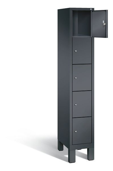 C+P Schließfachschrank Evolo, H1850xB320xT500mm, Farbe: Schwarzgrau, 48010-105 S10008