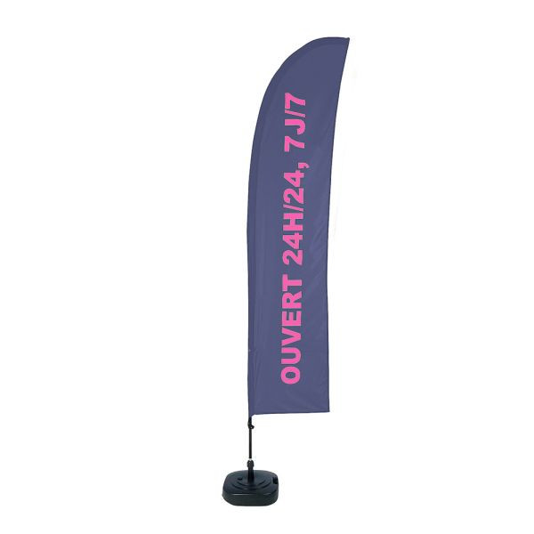 Showdown Displays Beach Flag Budget Wind Komplettset Geöffnet 24/7 Französisch, BFBL-WT21-17-I513
