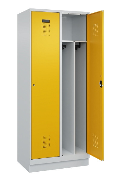 C+P Spind Evolo PLUS, mit Sockel, 2 Abteile, 1950x800x500mm, 7035/1004, Verschluss Zylinderschloss, 049020-22F S10027