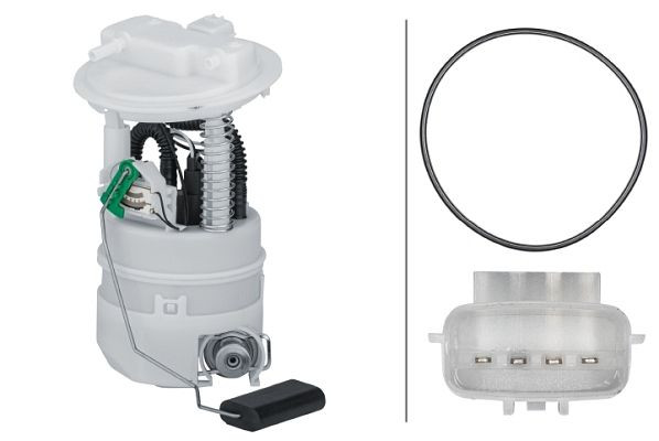 HELLA Kraftstoff-Fördereinheit, 12V, elektrisch, 4-polig, mit Dichtung, 8TF 358 303-041