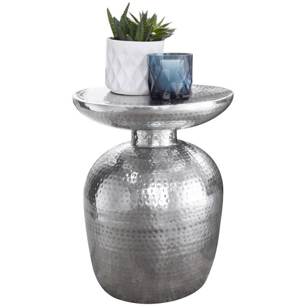 Wohnling Beistelltisch DELYLA Aluminium 36,5 x 46 x 36,5 cm, orientalisch rund, WL5.442