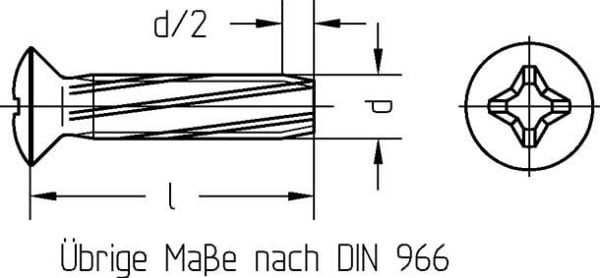 Dresselhaus Gewinde-Schneidschrauben, Linsensenkkopf E-H, M3x8, DIN 7516, VE: 2000 Stück, 0611200100300008000001