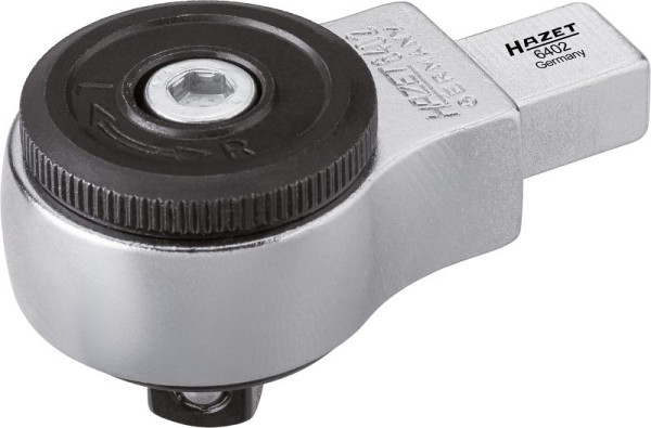 Hazet Einsteck-Umschaltknarre, Einsteck-Vierkant 9 x 12 mm, Vierkant massiv 10 mm, Länge: 58.5 mm, Anzahl der Zähne: 72, 6402