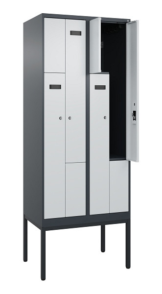 C+P Z-Spind Evolo PLUS, Gestell, 4 Fächer, 2120x800x500mm, 7016/7035, Zylinderschloss, 0490337-224 S10044