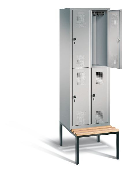 C+P Spind doppelstöckig Evolo, H2090xB610xT815mm, Farbe: Weißaluminium, 48350-20 S10219