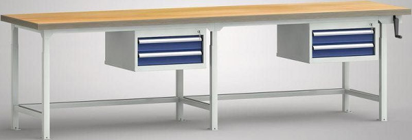 KLW Hydraulik-Profi-Werkbank - 3000 x 800 x 750 - 1050 mm L x T x H, rechts 2x100EA, WPHL35-30M45-E3D04