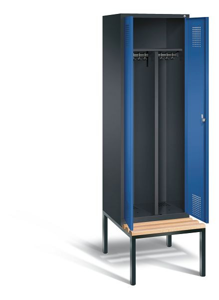 C+P Schwarz-Weiss-Spind Evolo, H2090xB610xT815mm, Farbe: Schwarzgrau / Enzianblau, 48052-20 S10260