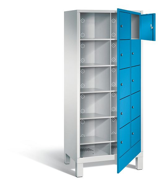 C+P Wäsche-Sammelschrank Evolo, H1850xB810xT500mm, Farbe: Lichtgrau / Lichtblau, 48060-205 S10008