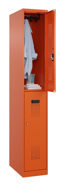 C+P Doppelstöckiger Spind Evolo PLUS, 2 Fächer, 1850x300x500mm, 2004/2004, Zylinderschloss, 049300-10 S10050