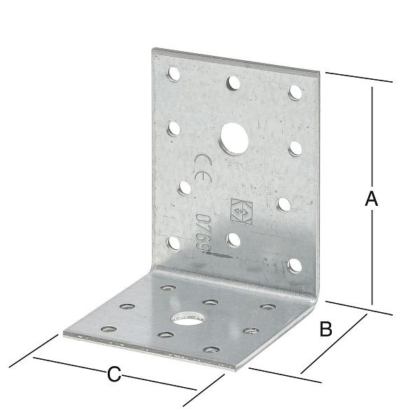 Vormann Winkelverbinder 100 x 60 x 60 sendzimir verzinkt, VE: 50 Stück, 070914000